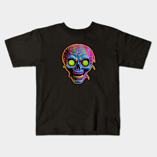 Neon android skull Kids T-Shirt